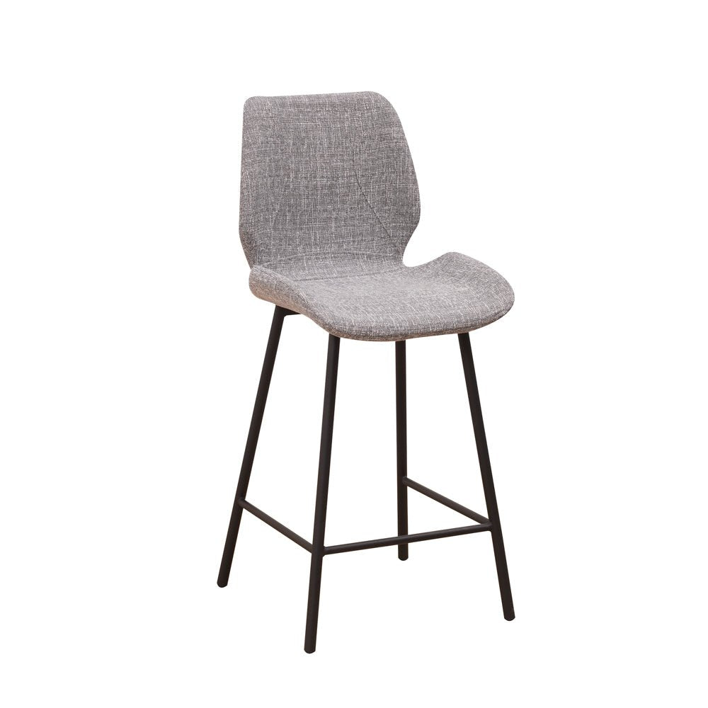 Taburete Beau de Bar Gris Claro de Chenilla - Altura del asiento de 67 cm - Sin reposabrazos