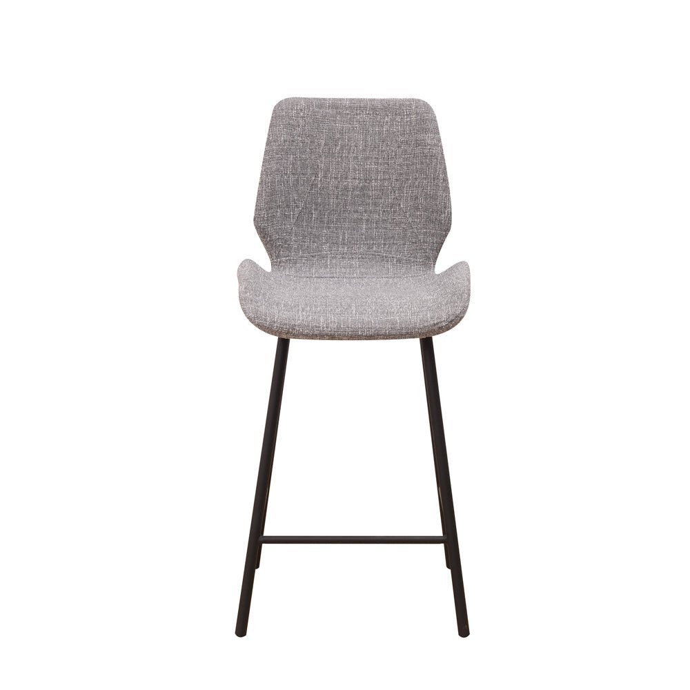 Taburete Beau de Bar Gris Claro de Chenilla - Altura del asiento de 67 cm - Sin reposabrazos