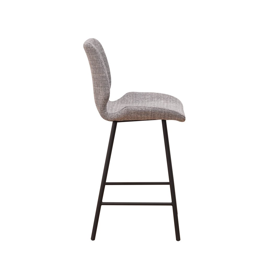 Taburete Beau de Bar Gris Claro de Chenilla - Altura del asiento de 67 cm - Sin reposabrazos