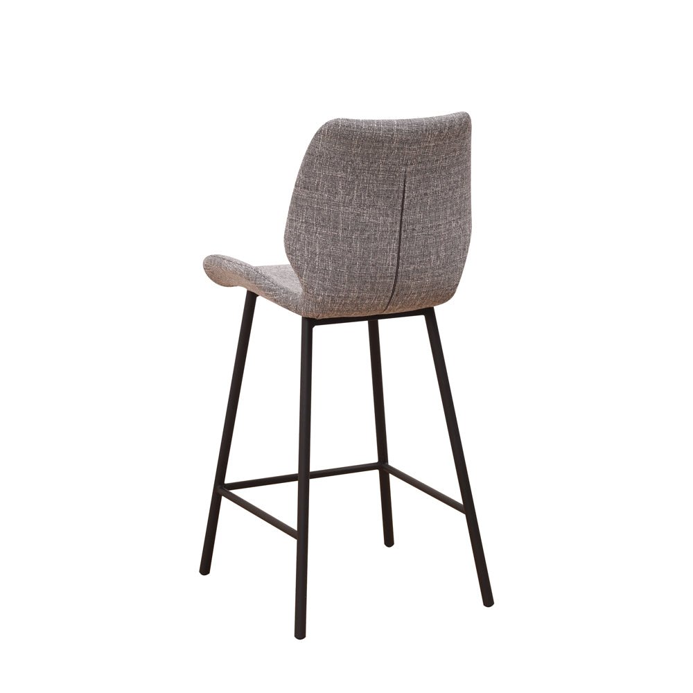 Taburete Beau de Bar Gris Claro de Chenilla - Altura del asiento de 67 cm - Sin reposabrazos