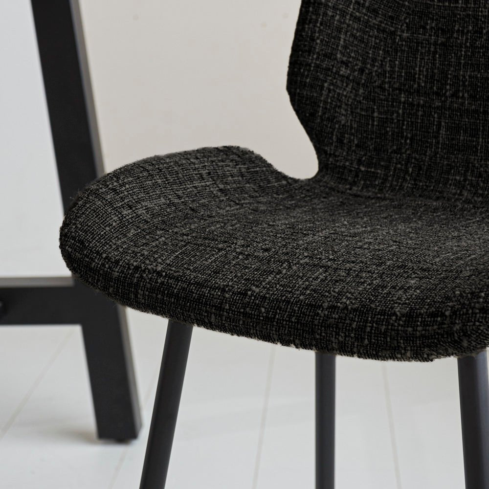 Taburete Beau Negro Chenille - Altura de asiento de 67 cm - Sin reposabrazos