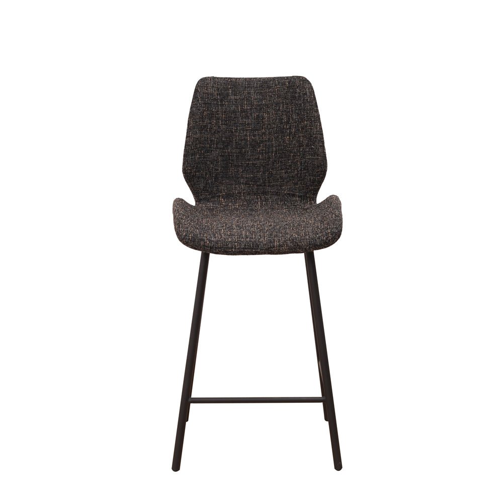 Taburete Beau Negro Chenille - Altura de asiento de 67 cm - Sin reposabrazos
