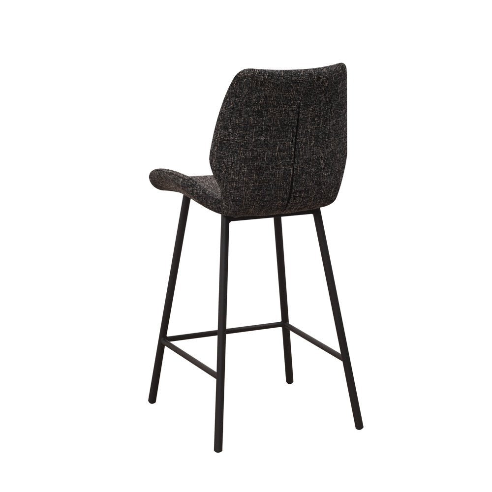 Taburete Beau Negro Chenille - Altura de asiento de 67 cm - Sin reposabrazos