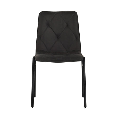 Silla de comedor Noan de microfibra antracita - Sin reposabrazos
