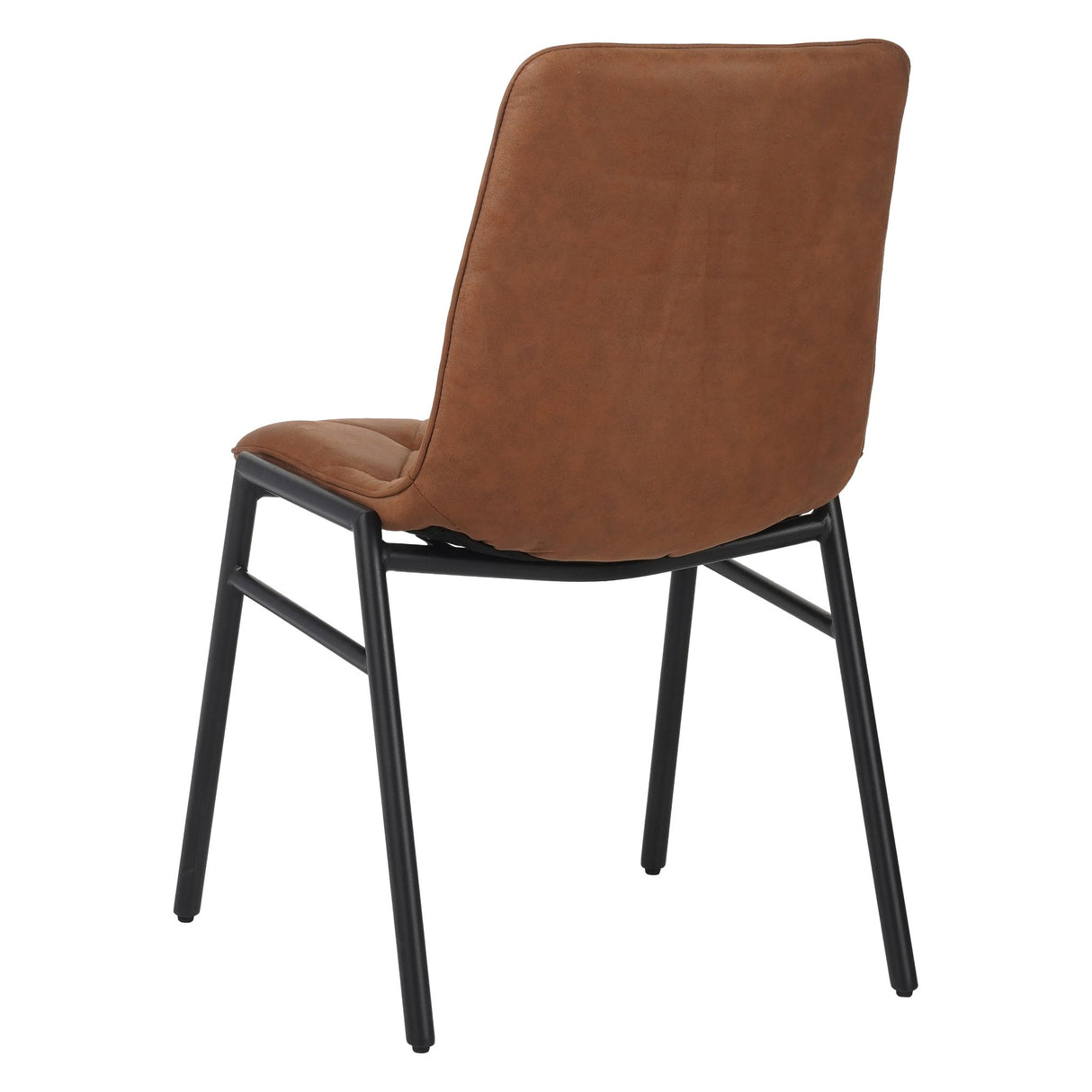 Silla de comedor Noan de microfibra color cognac - Sin reposabrazos