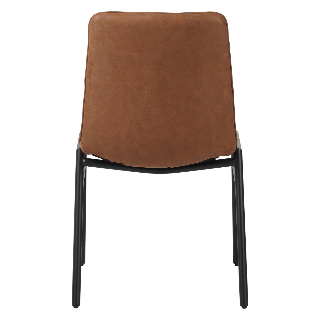 Silla de comedor Noan de microfibra color cognac - Sin reposabrazos