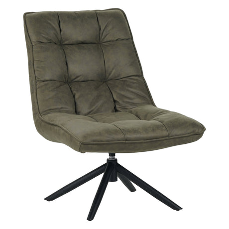 Sillón giratorio Yuki verde eco-cuero 360° giratorio