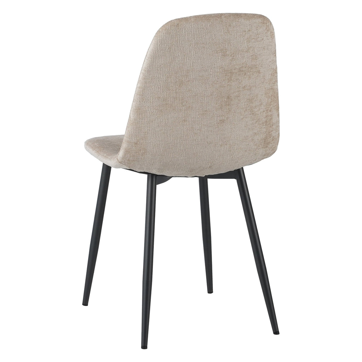 Juego de 4 Sillas de Comedor Escandinavas de Tela Chenille Beige Swift - Sin Apoyabrazos