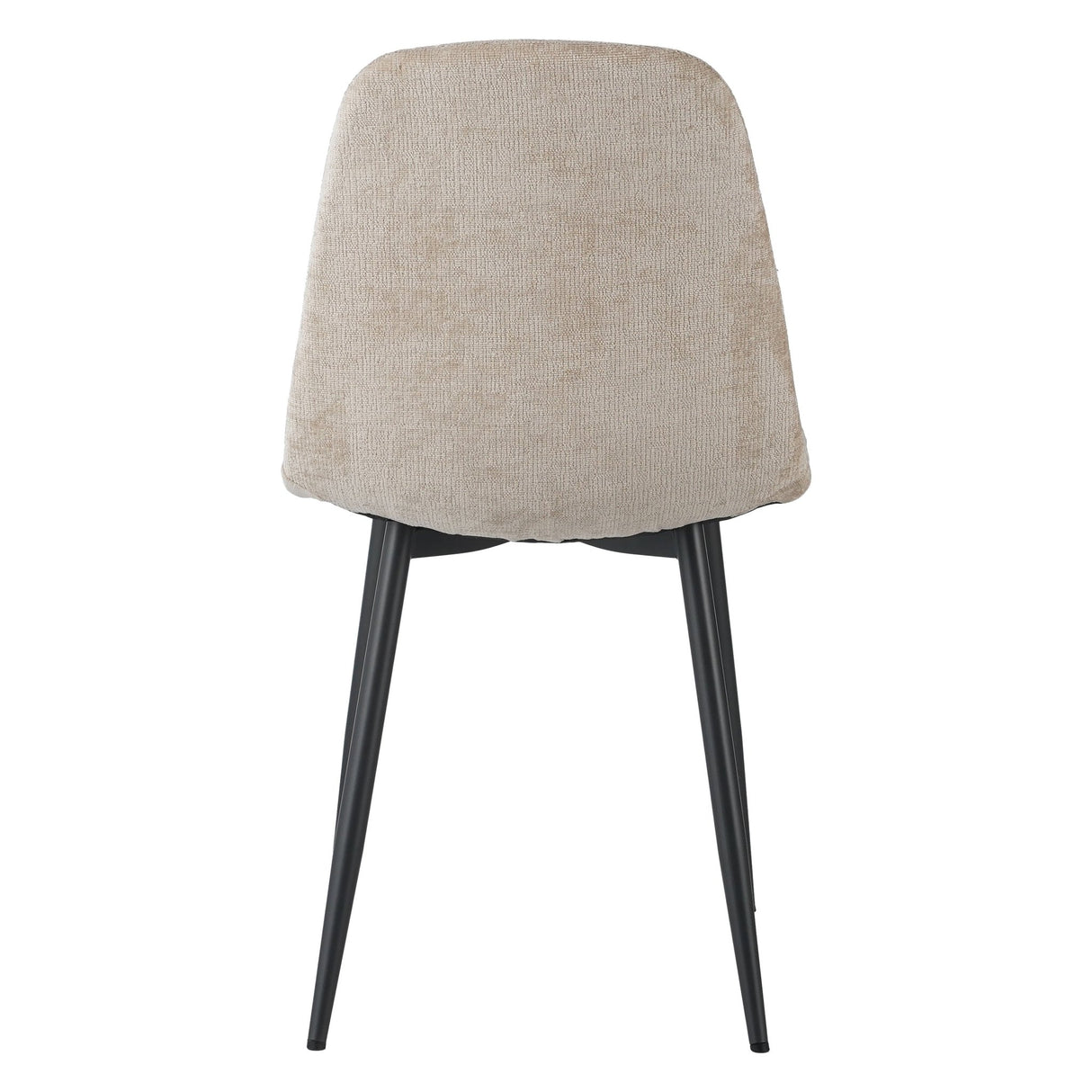 Juego de 4 Sillas de Comedor Escandinavas de Tela Chenille Beige Swift - Sin Apoyabrazos