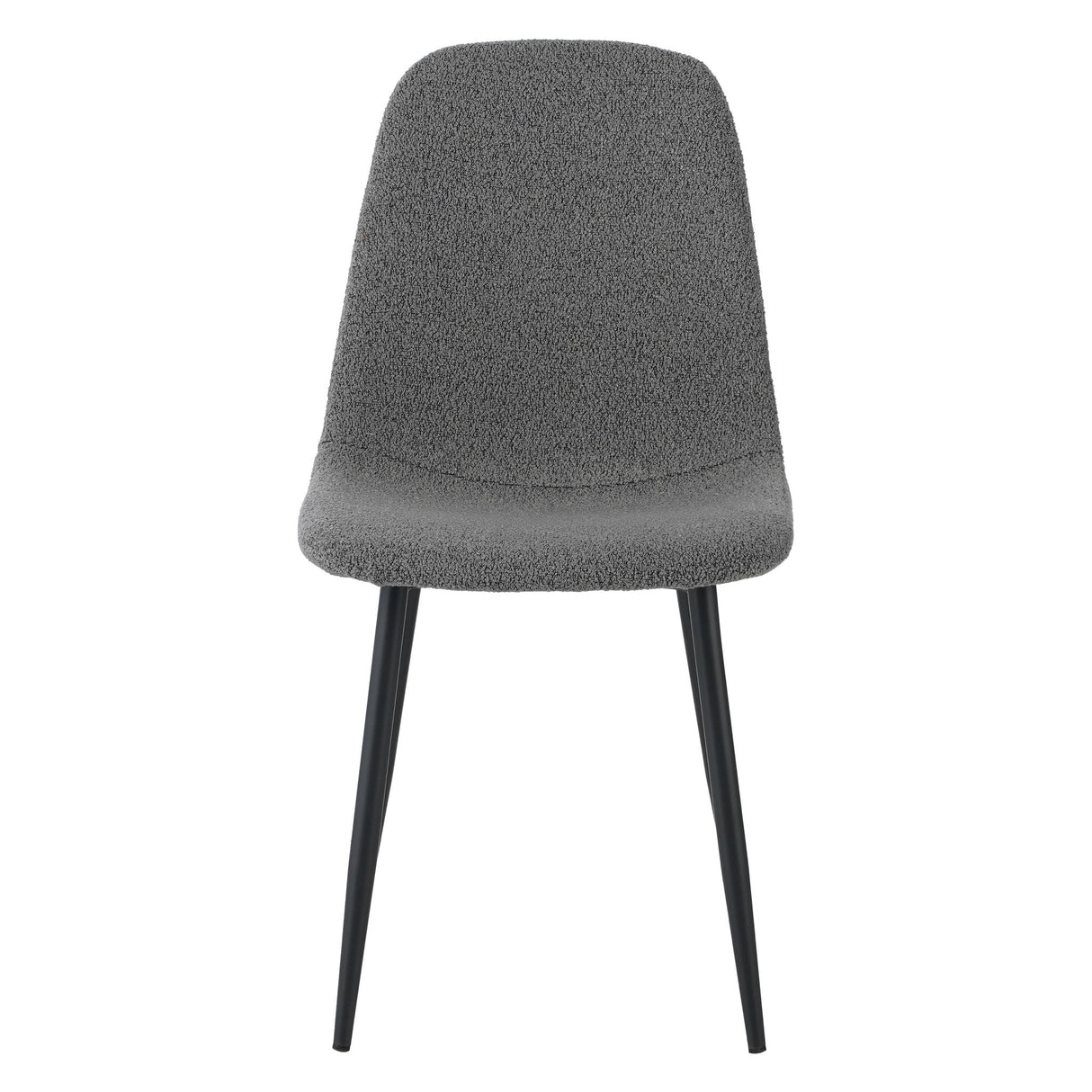 Juego de 4 Sillas de Comedor Escandinavas Gris Bouclé Tela Swift - Sin Apoyabrazos