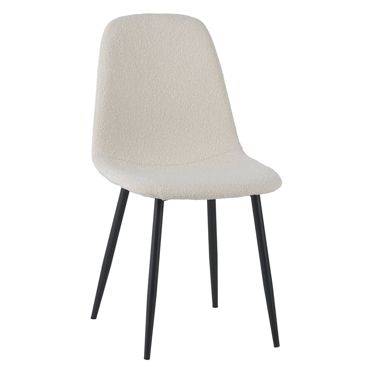 Juego de 4 Sillas de Comedor Escandinavas de Tela Bouclé Crème Swift - Sin Brazos