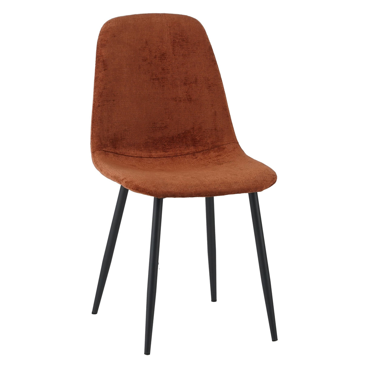 Juego de 4 Sillas de Comedor Escandinavas Terra Chenille Tela Swift - Sin Reposabrazos