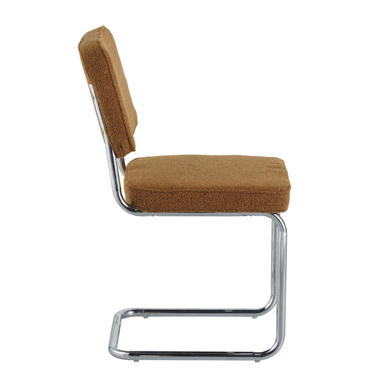 Silla de comedor moderna de terciopelo cobre Sway - Estructura de cromo - Sin reposabrazos
