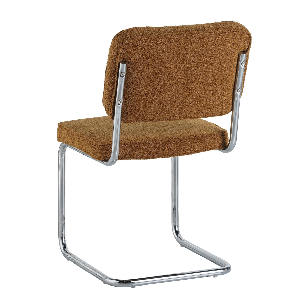 Silla de comedor moderna de terciopelo cobre Sway - Estructura de cromo - Sin reposabrazos