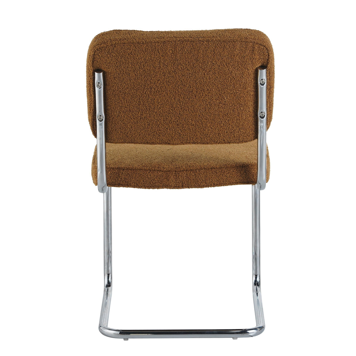 Silla de comedor moderna de terciopelo cobre Sway - Estructura de cromo - Sin reposabrazos