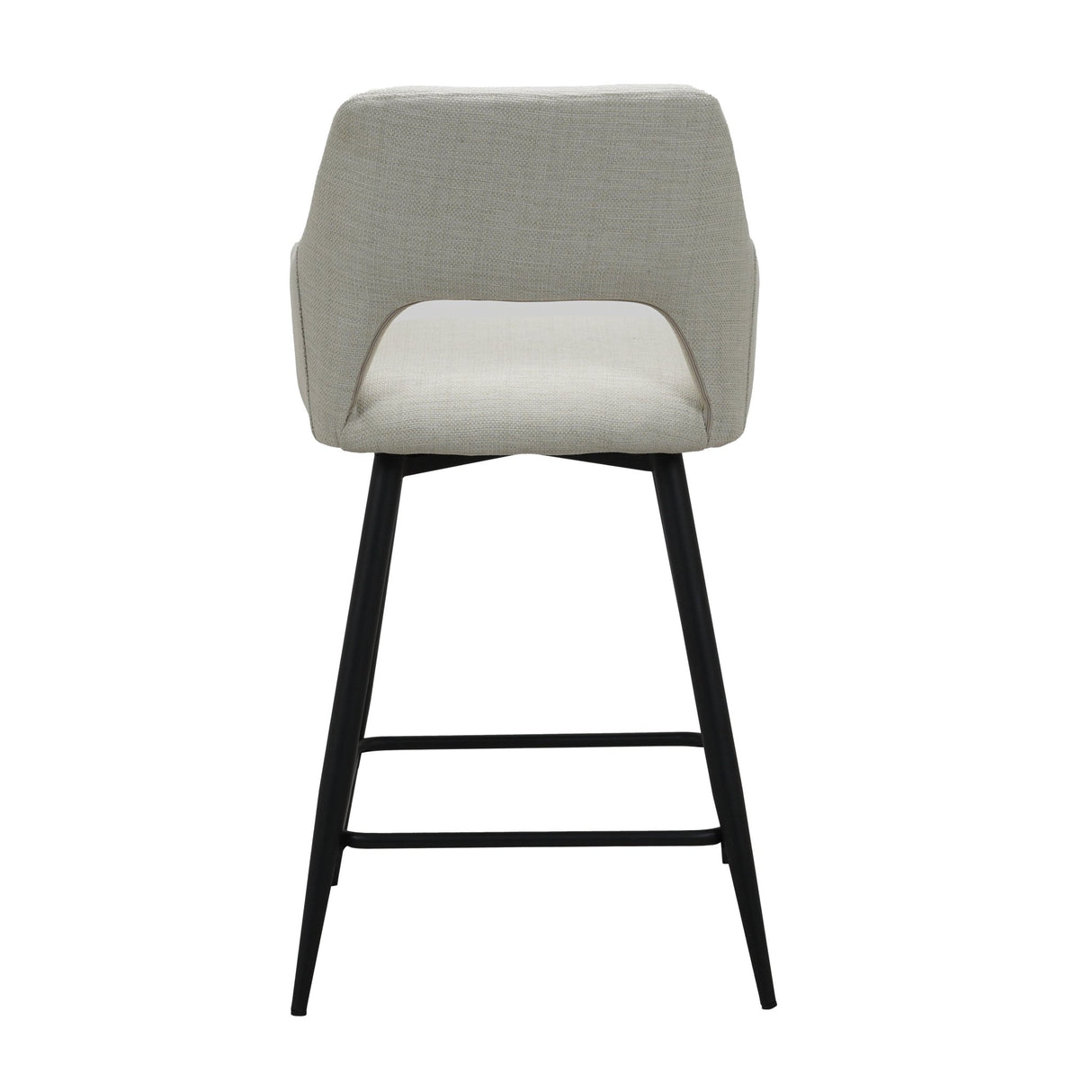 Taburete de bar giratorio de tela beige Skye - Altura del asiento 67 cm - Con reposabrazos