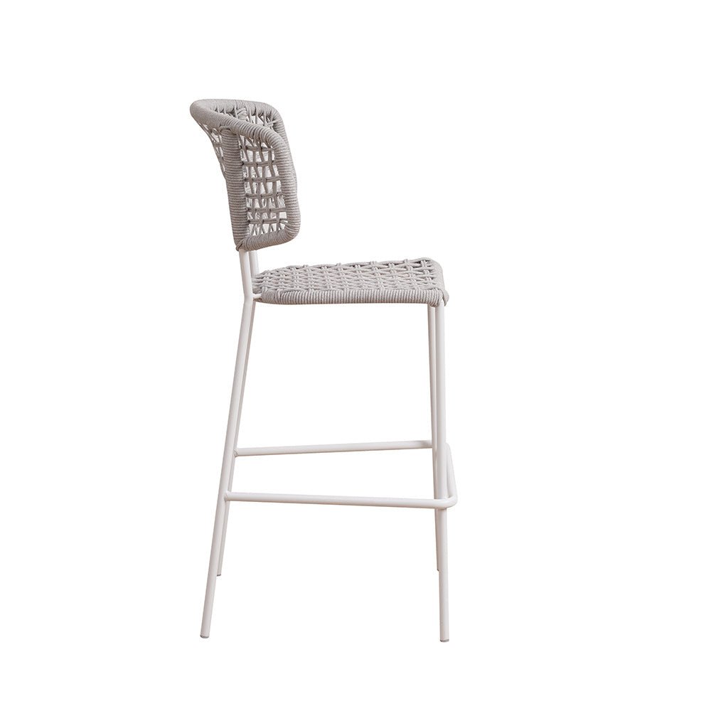Silla de jardín Leslie Dimehouse Blanco L x An x Al 118x58x55 Cuerda Blanco foto vista lateral