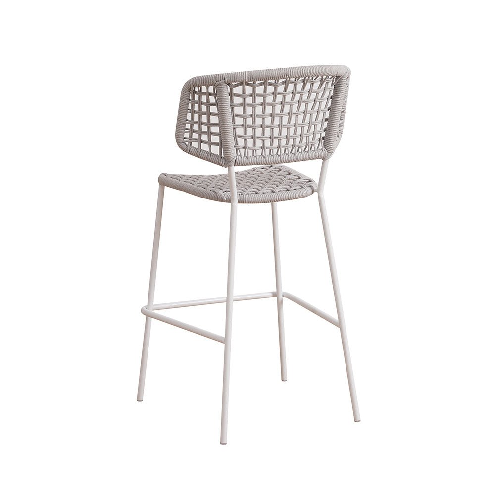 Silla de jardín Leslie Dimehouse Blanco L x An x Al 118x58x55 Cuerda Blanco foto vista trasera diagonal