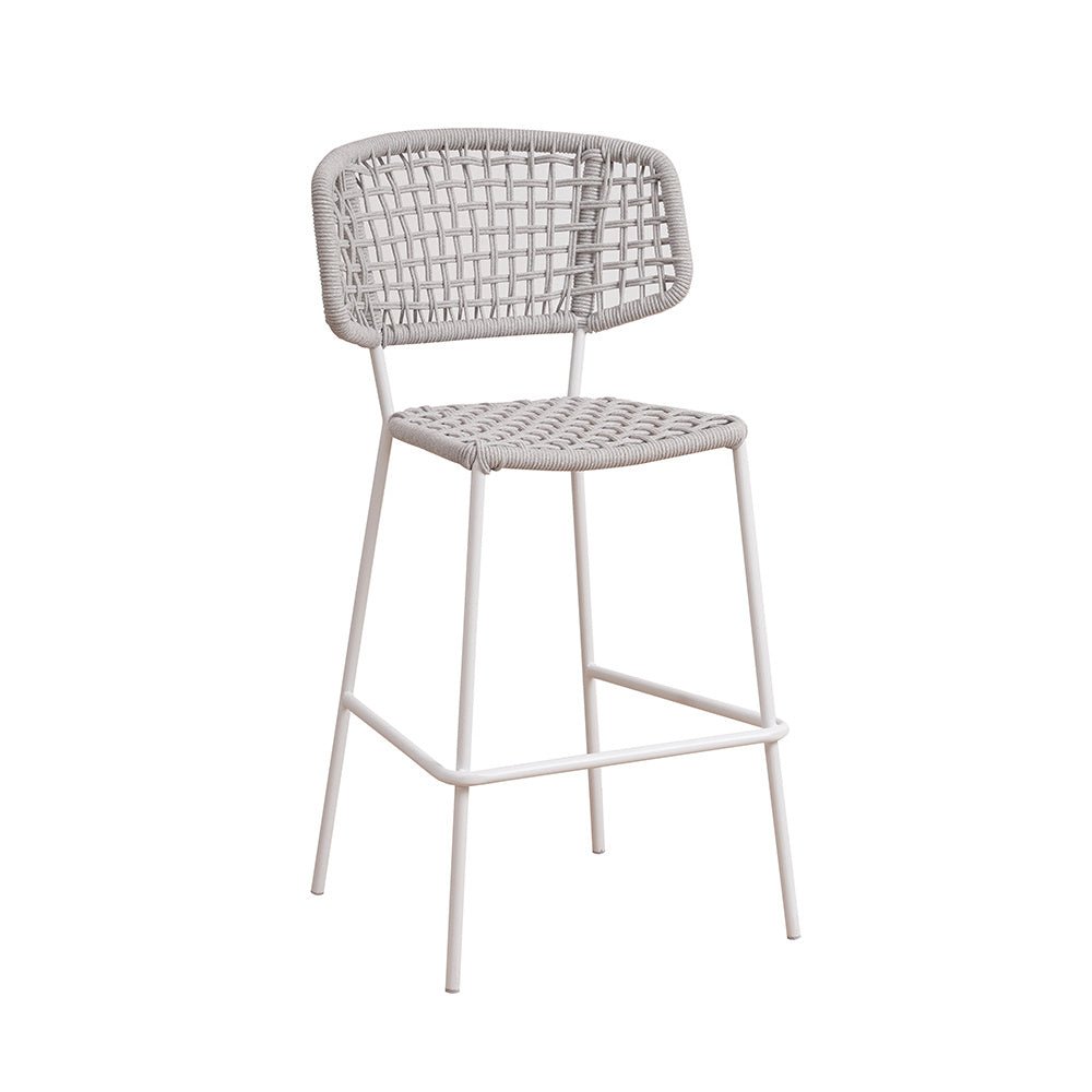 Silla de jardín Leslie Dimehouse Blanco L x An x Al 118x58x55 Cuerda Blanco foto vista frontal diagonal