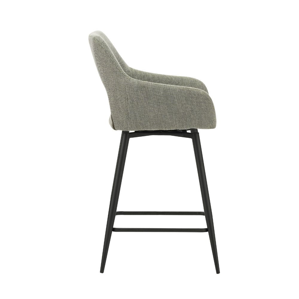 Taburete Skye Dimehouse Verde L x An x Al 81x63x54 Tela Blanco foto vista lateral