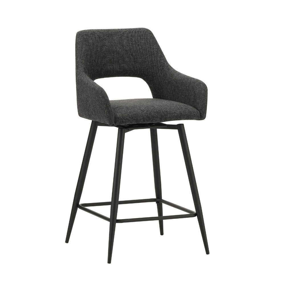 Taburete Skye Dimehouse Negro L x An x Al 81x63x54 Tela Blanco foto vista frontal diagonal