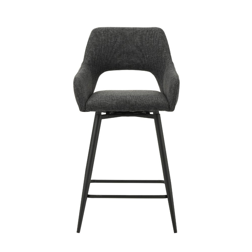 Taburete Skye Dimehouse Negro L x An x Al 81x63x54 Tela Blanco foto vista frontal