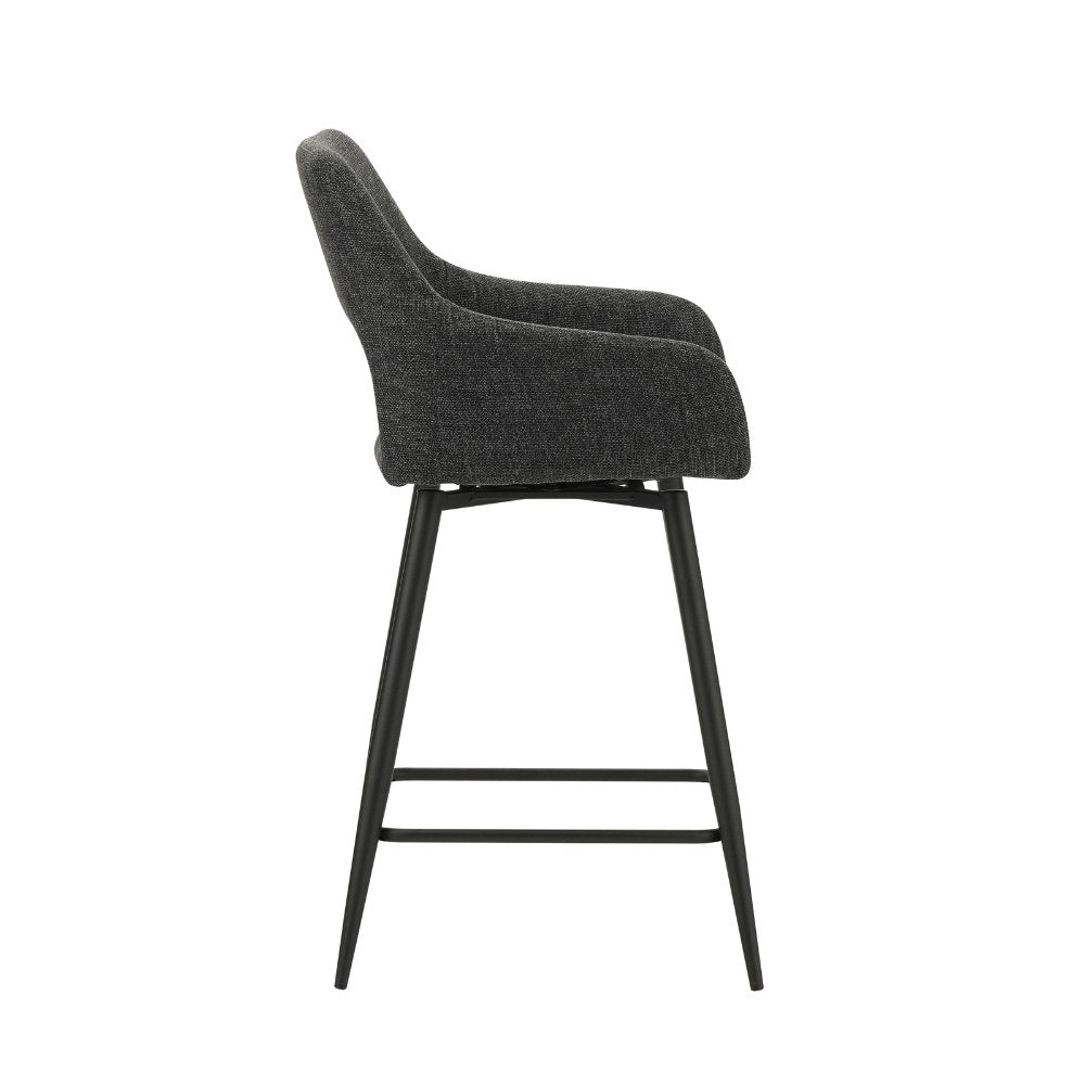 Taburete Skye Dimehouse Negro L x An x Al 81x63x54 Tela Blanco foto vista lateral