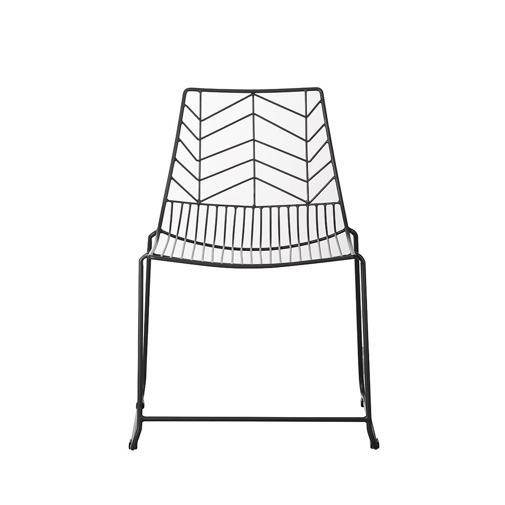 Silla de jardín Millie Dimehouse Vista frontal negro L x An x Al 87x62x61 Metal Blanco foto