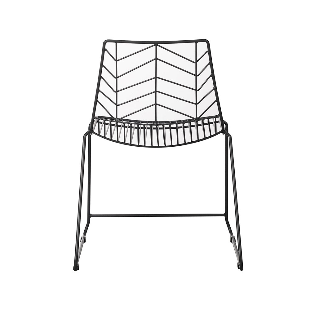 Silla de jardín Millie Dimehouse Vista trasera diagonal negro L x An x Al 87x62x61 Metal Blanco foto