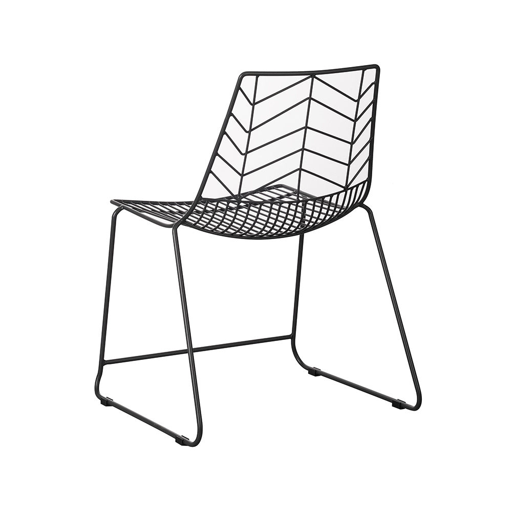 Silla de jardín Millie Dimehouse Vista trasera diagonal negro L x An x Al 87x62x61 Metal Blanco foto