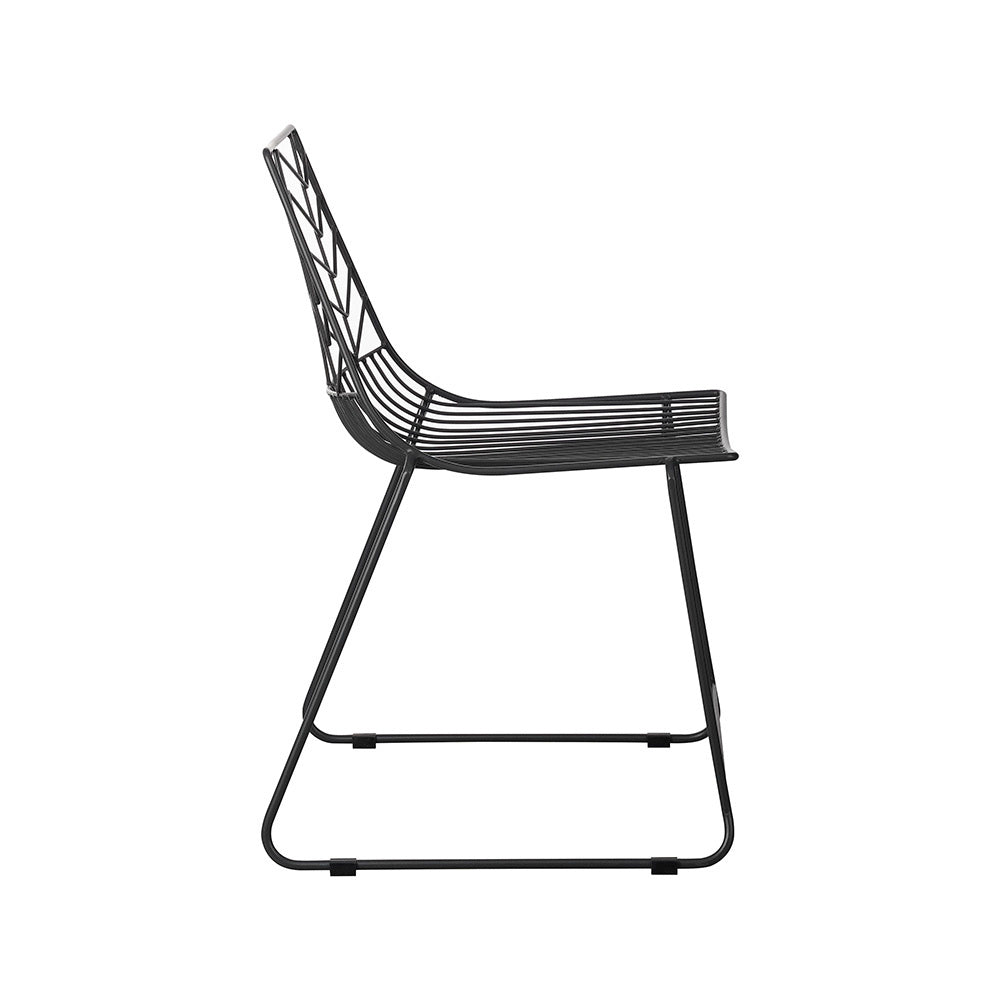 Silla de jardín Millie Dimehouse Negro L x An x Al 87x62x61 Metal Blanco foto vista lateral