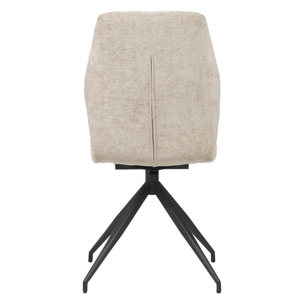 Silla de comedor Charly chenilla Dimehouse Beige L x An x Al 67x60x51 Tela Blanco foto vista trasera