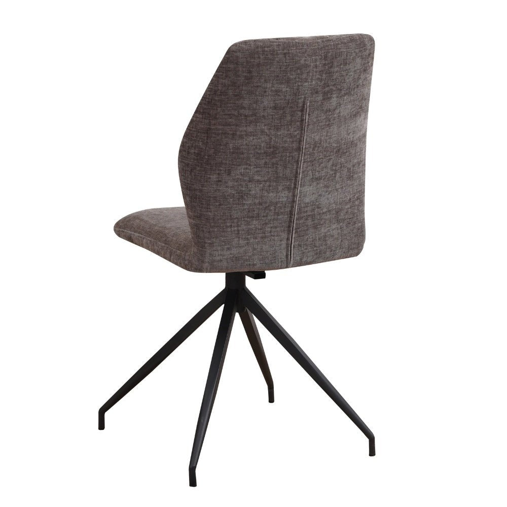Silla de comedor Charly chenilla Dimehouse Taupe L x An x Al 67x60x51 Tela Blanco foto vista trasera diagonal