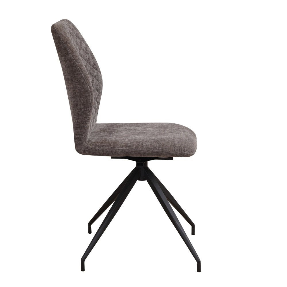 Silla de comedor Charly chenilla Dimehouse Taupe L x An x Al 67x60x51 Tela Blanco foto vista lateral