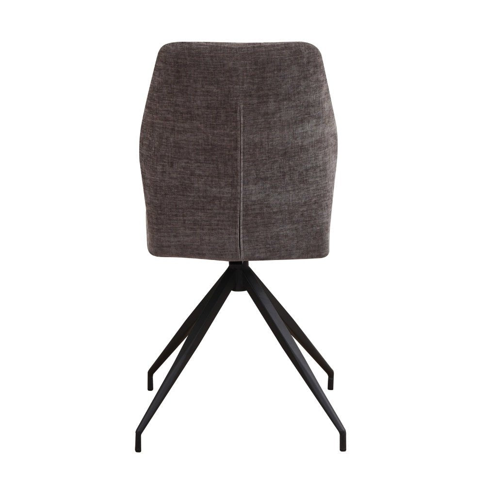 Silla de comedor Charly chenilla Dimehouse Taupe L x An x Al 67x60x51 Tela Blanco foto vista trasera