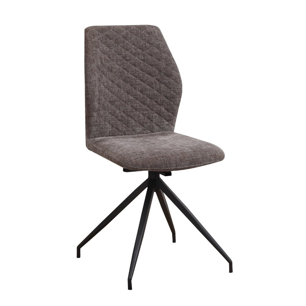 Silla de comedor Charly chenilla Dimehouse Taupe L x An x Al 67x60x51 Tela Blanco foto vista frontal diagonal