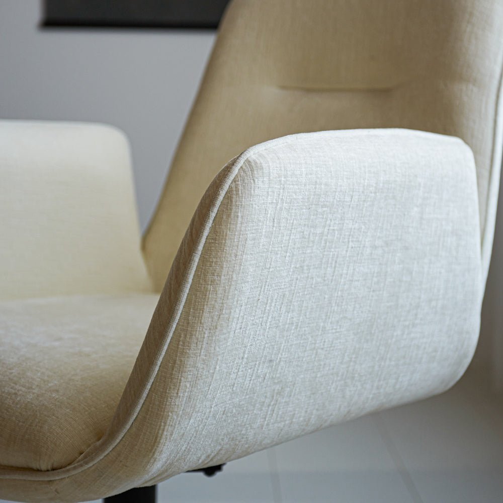 Silla de comedor Nela Dimehouse Blanco L x An x Al 64x64x52 Tela Detalle fotográfico atmosférico