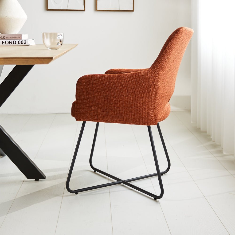 Silla de comedor Suzy Dimehouse Naranja L x An x Al 64x61x53 Tela Foto atmosférica vista lateral