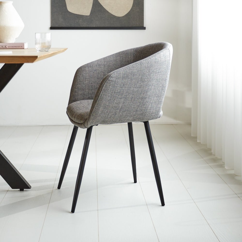Silla de comedor Don Dimehouse Gris L x An x Al 60x56x56 Tela Foto atmosférica vista lateral