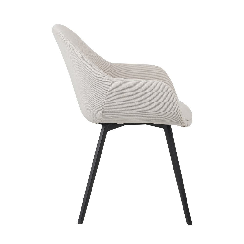 Silla de comedor Remy Dimehouse Beige L x An x Al 64x59x58 Foto blanca vista lateral