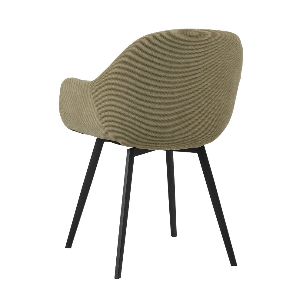 Silla de comedor Remy Dimehouse Verde oliva L x An x Al 64x59x58 Vista trasera en diagonal para fotografía en blanco