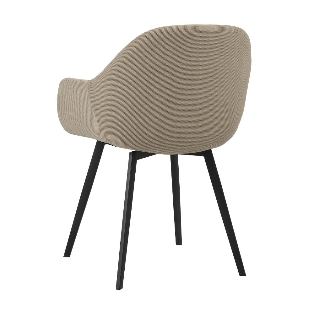 Silla de comedor Remy Dimehouse Taupe L x An x Al 64x59x58 Vista trasera diagonal fotográfica blanca