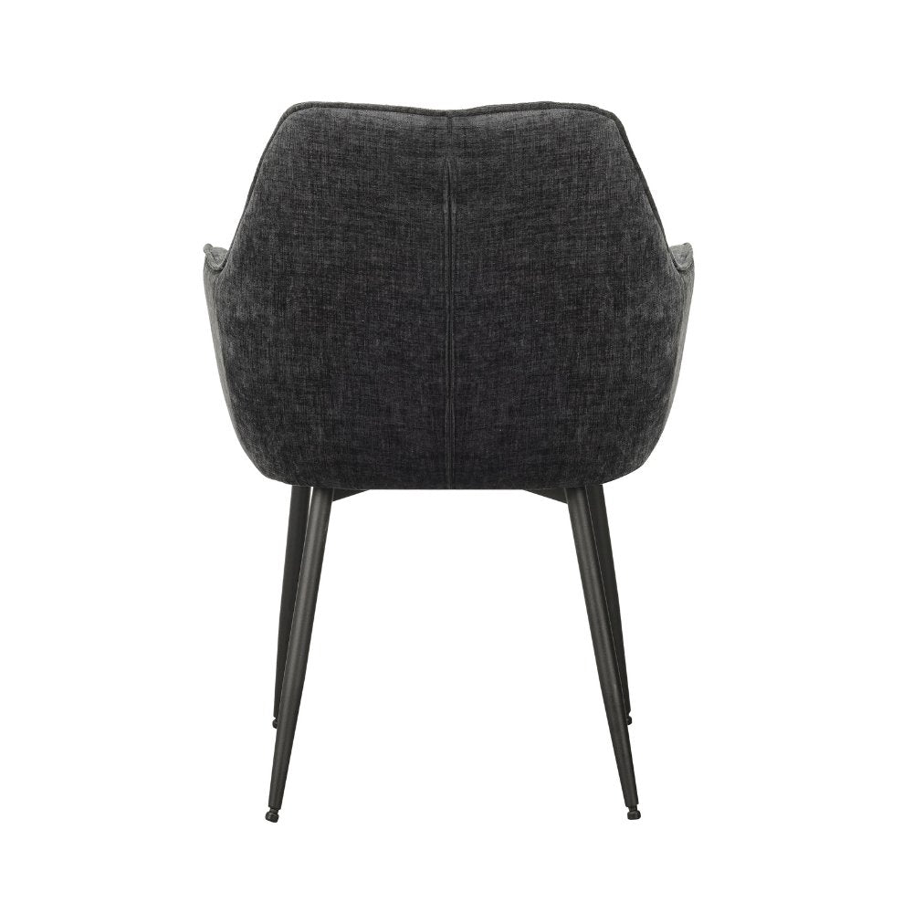 Silla de comedor Sev Dimehouse Negro L x An x Al 68x62x61 Tela Blanco foto vista trasera diagonal