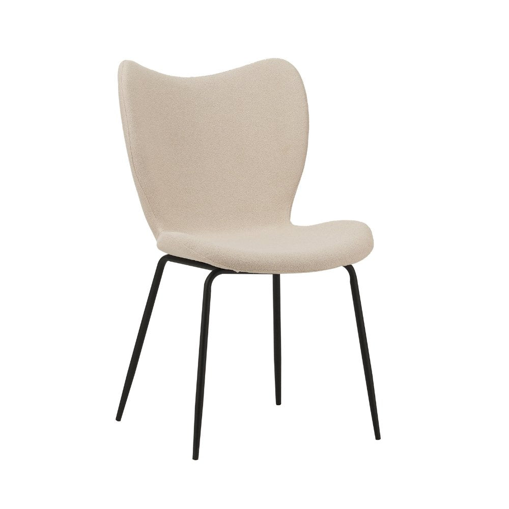 Silla de comedor Sia Dimehouse Beige L x An x Al 72x55x51 Tela Blanco foto vista frontal diagonal