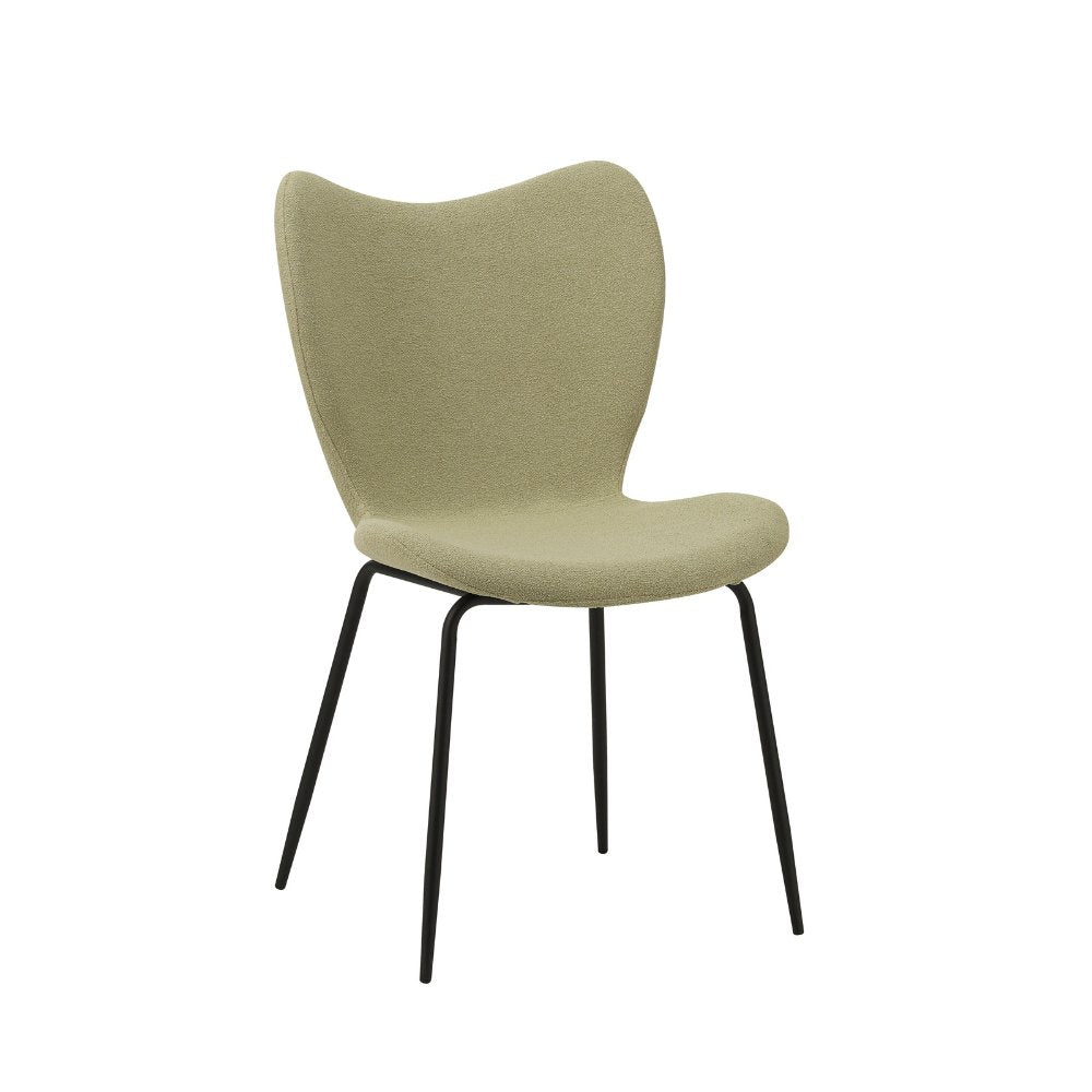 Silla de comedor Sia Dimehouse Verde L x An x Al 72x55x51 Tela Blanco foto vista frontal diagonal