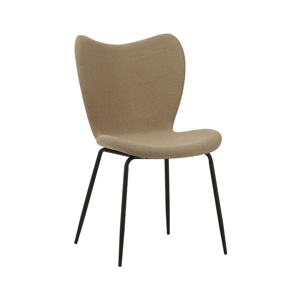 Silla de comedor Sia Dimehouse Taupe L x An x Al 72x55x51 Tela Blanco foto vista frontal diagonal