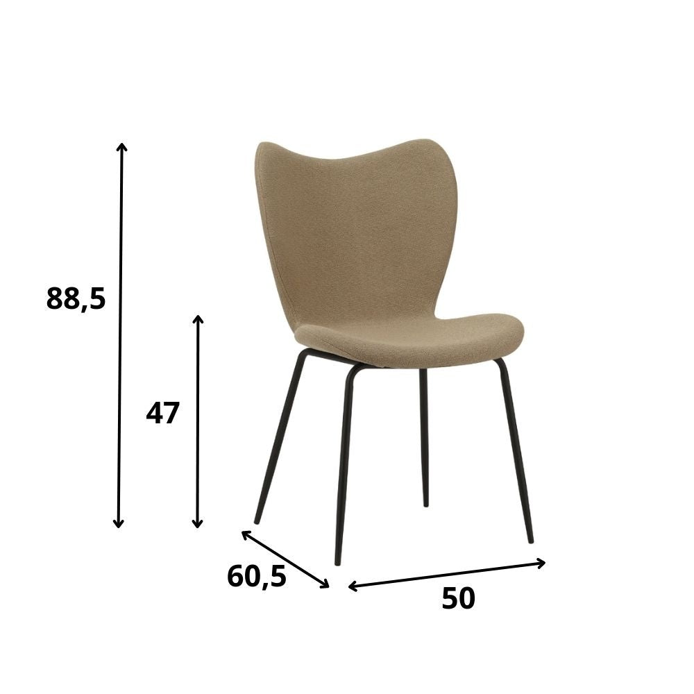 Silla de comedor Sia Dimehouse Taupe L x An x Al 72x55x51 Tela Blanco indicación del tamaño de la foto