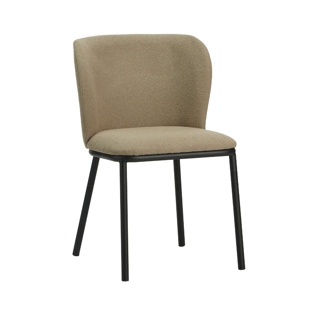 Silla de comedor Tess Dimehouse Taupe L x An x Al 65x62x56 Tela Blanco foto vista frontal diagonal