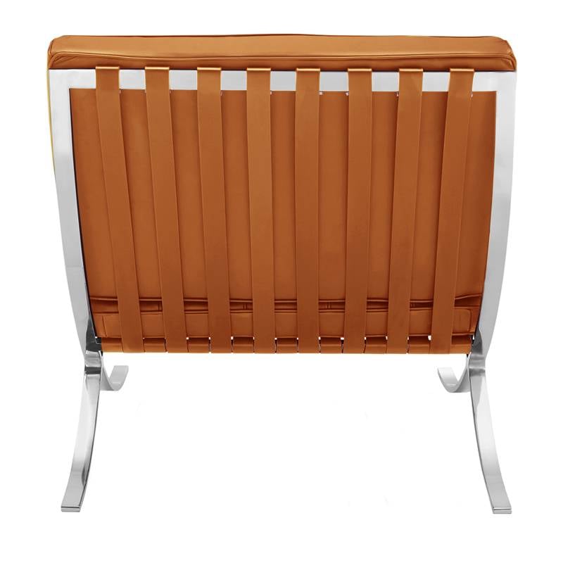 Expo Sillón Dimehouse Vista posterior diagonal Cognac L x An x Al 80x78x78 Cuero de vaca Blanco foto