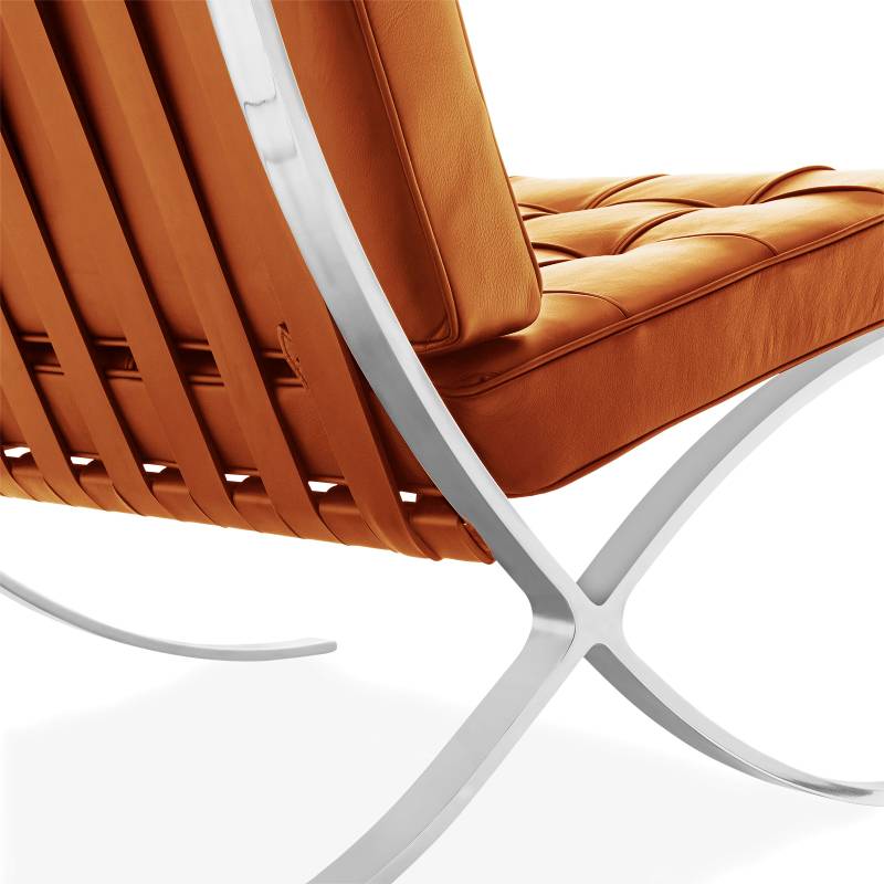 Expo Sillón Dimehouse Vista posterior diagonal Cognac L x An x Al 80x78x78 Cuero de vaca Blanco foto